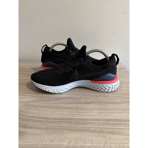 Nike Womens Epic React Flyknit 2 BQ8927-003 Black Running Shoes Sneakers Sz 11 - Picture 8 of 11